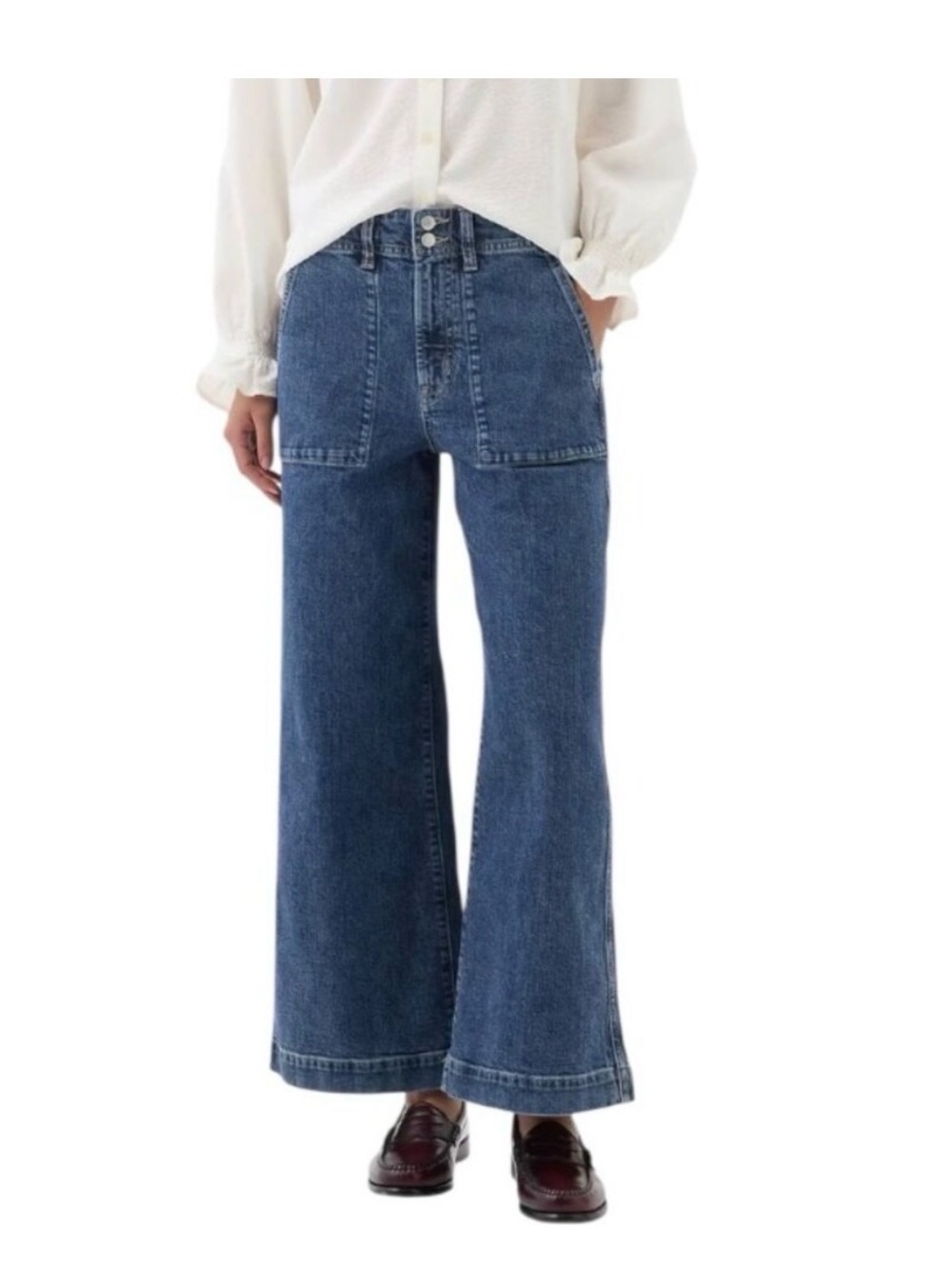 Gap high rise wide leg crop jeans size 26 or 2